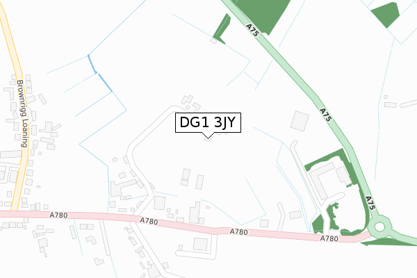 DG1 3JY map - large scale - OS Open Zoomstack (Ordnance Survey)