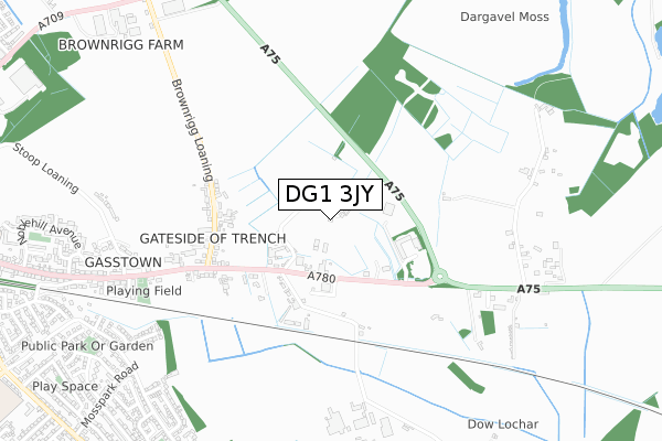 DG1 3JY map - small scale - OS Open Zoomstack (Ordnance Survey)