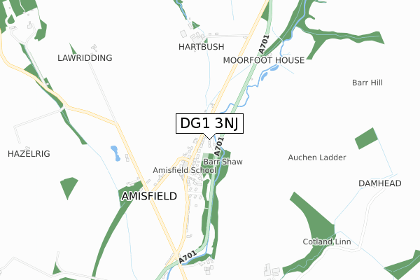 DG1 3NJ map - small scale - OS Open Zoomstack (Ordnance Survey)