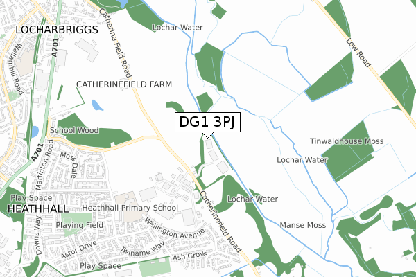 DG1 3PJ map - small scale - OS Open Zoomstack (Ordnance Survey)