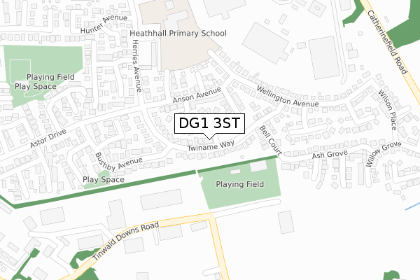 DG1 3ST map - large scale - OS Open Zoomstack (Ordnance Survey)