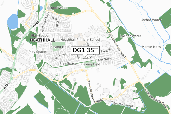 DG1 3ST map - small scale - OS Open Zoomstack (Ordnance Survey)