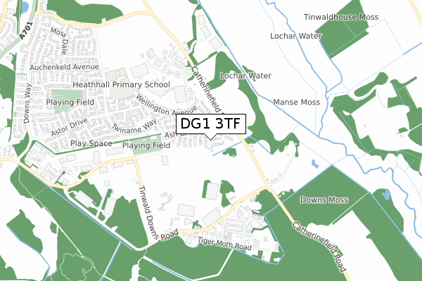 DG1 3TF map - small scale - OS Open Zoomstack (Ordnance Survey)