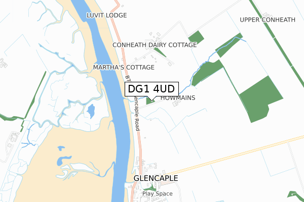 DG1 4UD map - small scale - OS Open Zoomstack (Ordnance Survey)