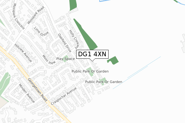 DG1 4XN map - large scale - OS Open Zoomstack (Ordnance Survey)