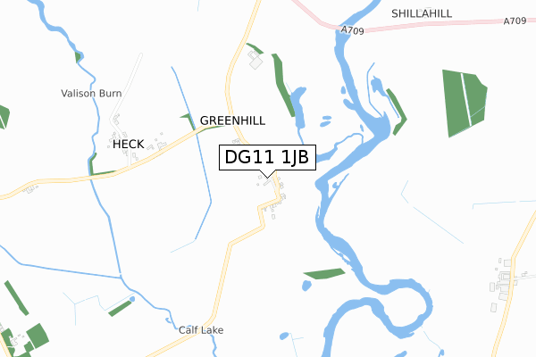 DG11 1JB map - small scale - OS Open Zoomstack (Ordnance Survey)