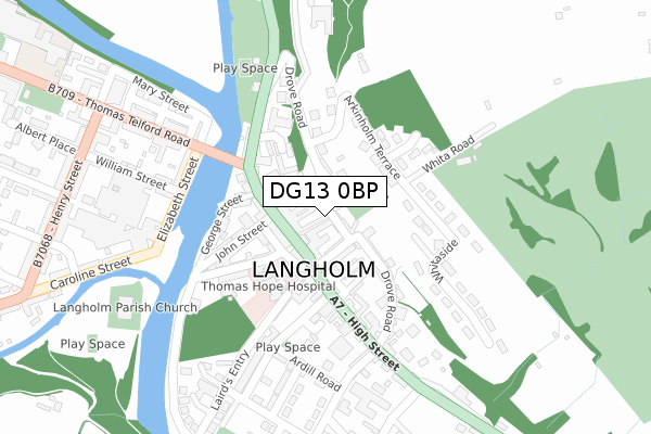 DG13 0BP map - large scale - OS Open Zoomstack (Ordnance Survey)