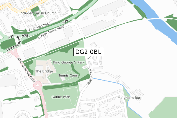 DG2 0BL map - large scale - OS Open Zoomstack (Ordnance Survey)