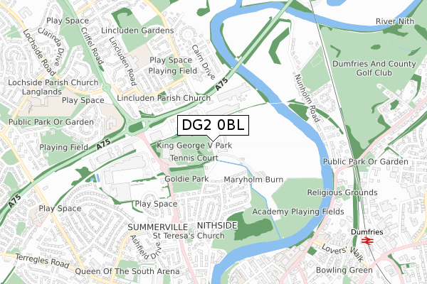 DG2 0BL map - small scale - OS Open Zoomstack (Ordnance Survey)