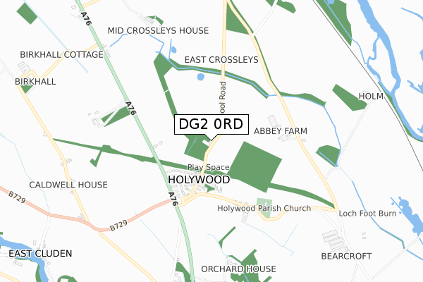 DG2 0RD map - small scale - OS Open Zoomstack (Ordnance Survey)