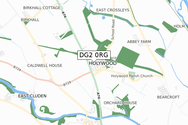 DG2 0RG map - small scale - OS Open Zoomstack (Ordnance Survey)