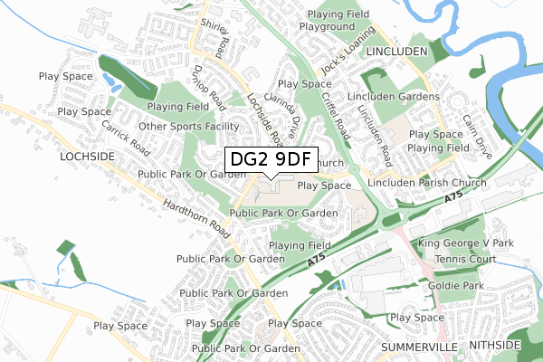 DG2 9DF map - small scale - OS Open Zoomstack (Ordnance Survey)