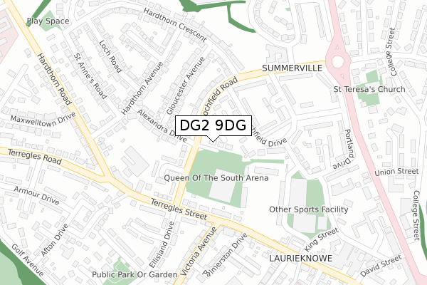 DG2 9DG map - large scale - OS Open Zoomstack (Ordnance Survey)