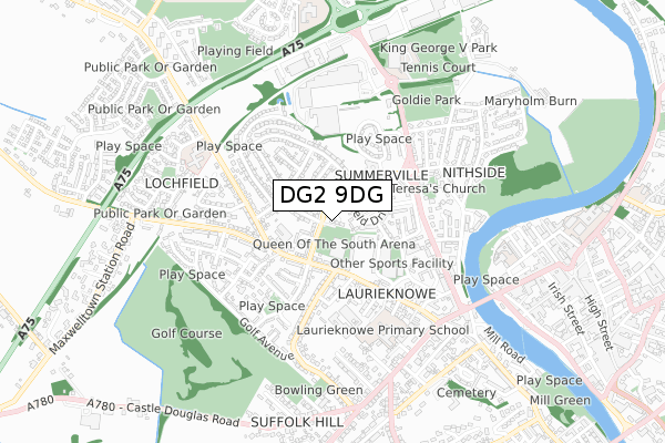 DG2 9DG map - small scale - OS Open Zoomstack (Ordnance Survey)