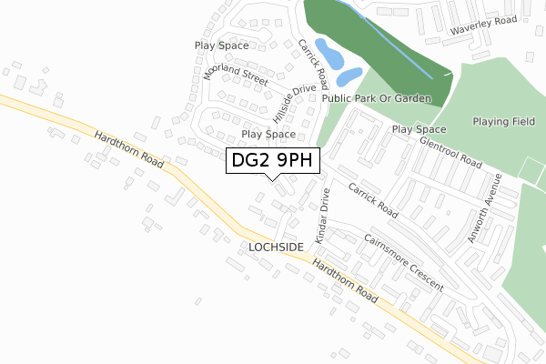 DG2 9PH map - large scale - OS Open Zoomstack (Ordnance Survey)