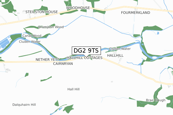 DG2 9TS map - small scale - OS Open Zoomstack (Ordnance Survey)