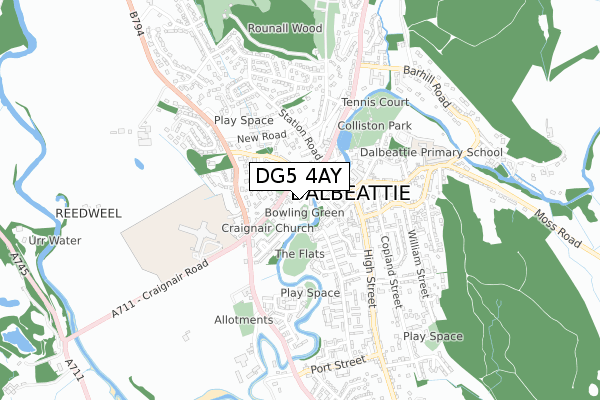 DG5 4AY map - small scale - OS Open Zoomstack (Ordnance Survey)