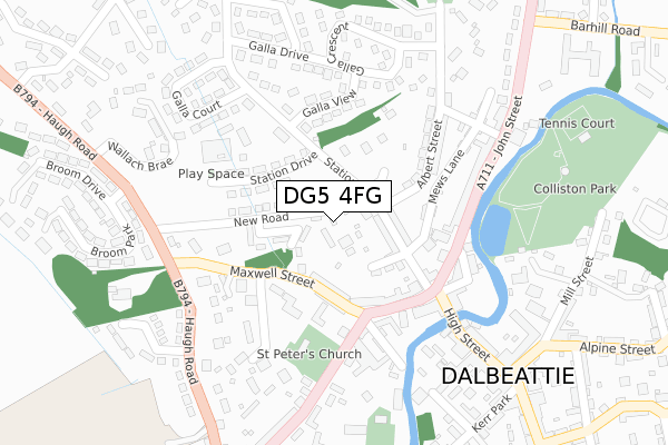 DG5 4FG map - large scale - OS Open Zoomstack (Ordnance Survey)