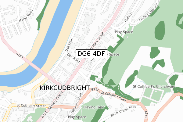 DG6 4DF map - large scale - OS Open Zoomstack (Ordnance Survey)