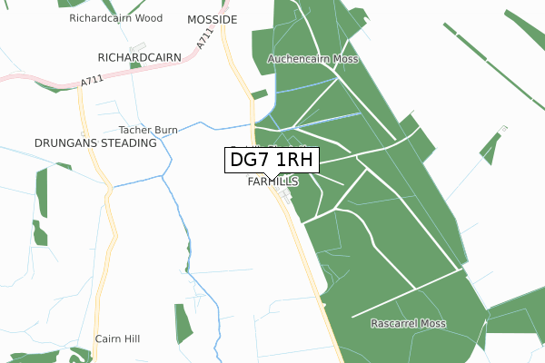 DG7 1RH map - small scale - OS Open Zoomstack (Ordnance Survey)