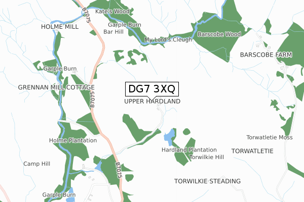 DG7 3XQ map - small scale - OS Open Zoomstack (Ordnance Survey)