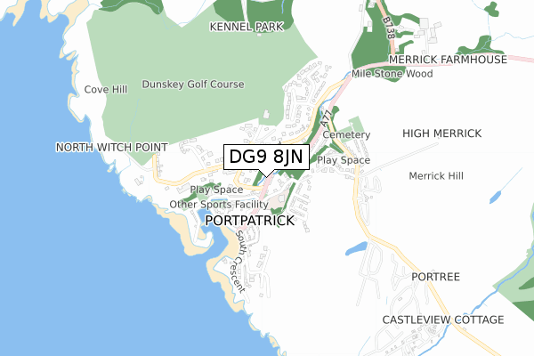 DG9 8JN map - small scale - OS Open Zoomstack (Ordnance Survey)