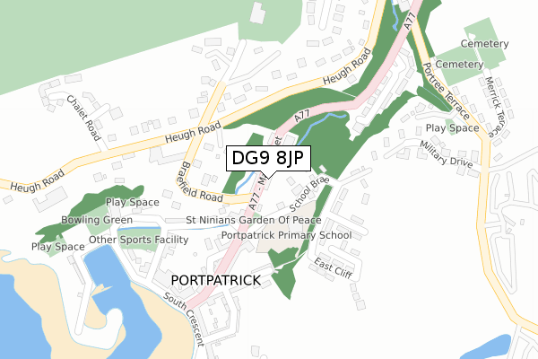 DG9 8JP map - large scale - OS Open Zoomstack (Ordnance Survey)