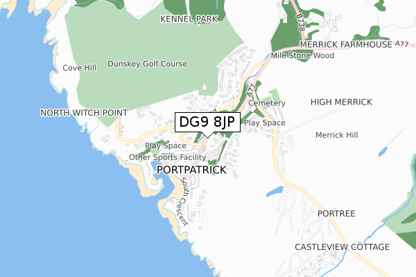 DG9 8JP map - small scale - OS Open Zoomstack (Ordnance Survey)