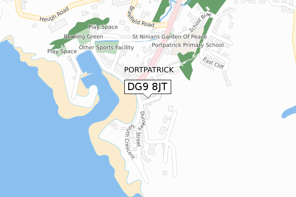 DG9 8JT map - large scale - OS Open Zoomstack (Ordnance Survey)