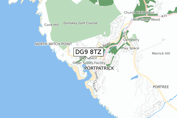 DG9 8TZ map - small scale - OS Open Zoomstack (Ordnance Survey)