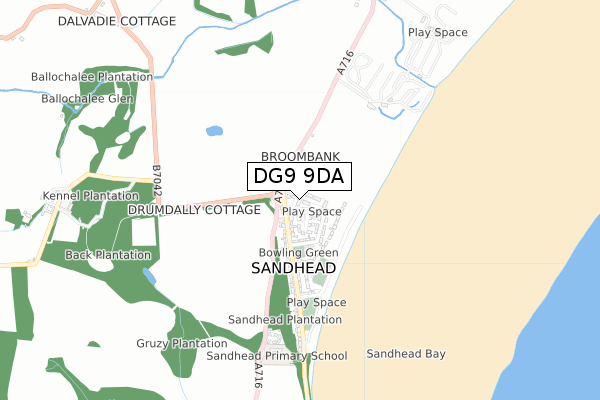 DG9 9DA map - small scale - OS Open Zoomstack (Ordnance Survey)