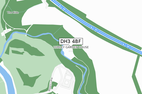 DH3 4BF map - large scale - OS Open Zoomstack (Ordnance Survey)