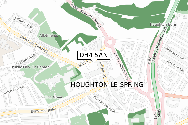 DH4 5AN map - large scale - OS Open Zoomstack (Ordnance Survey)