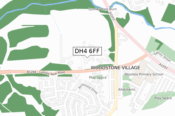 DH4 6FF map - large scale - OS Open Zoomstack (Ordnance Survey)