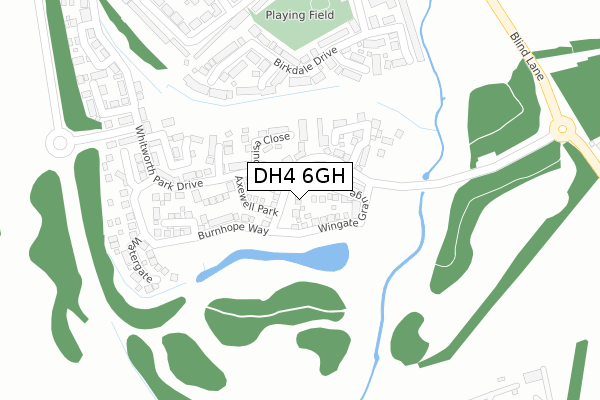 DH4 6GH map - large scale - OS Open Zoomstack (Ordnance Survey)