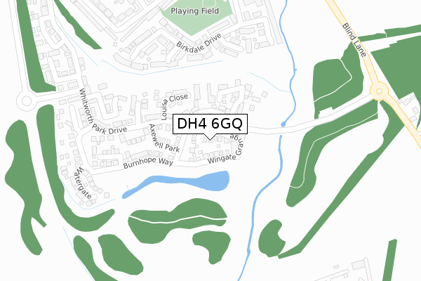 DH4 6GQ map - large scale - OS Open Zoomstack (Ordnance Survey)