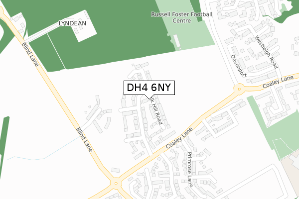 DH4 6NY map - large scale - OS Open Zoomstack (Ordnance Survey)