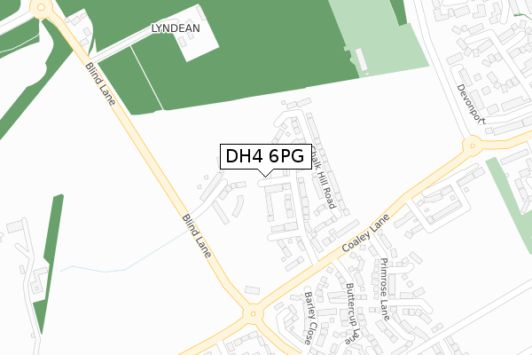 DH4 6PG map - large scale - OS Open Zoomstack (Ordnance Survey)