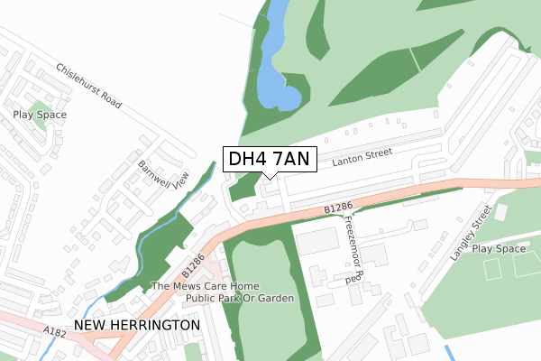 DH4 7AN map - large scale - OS Open Zoomstack (Ordnance Survey)