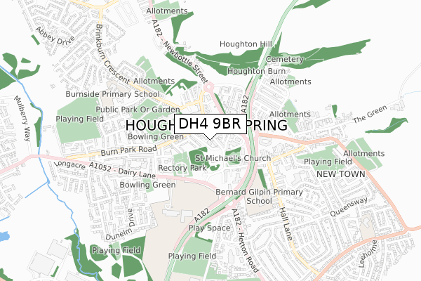 DH4 9BR map - small scale - OS Open Zoomstack (Ordnance Survey)