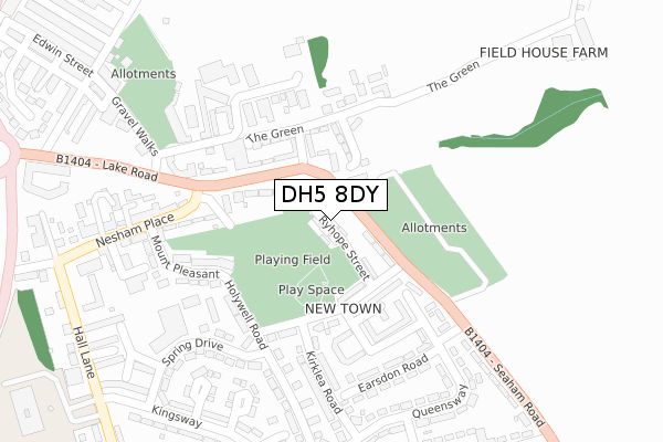 DH5 8DY map - large scale - OS Open Zoomstack (Ordnance Survey)