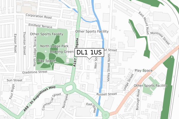 DL1 1US map - large scale - OS Open Zoomstack (Ordnance Survey)
