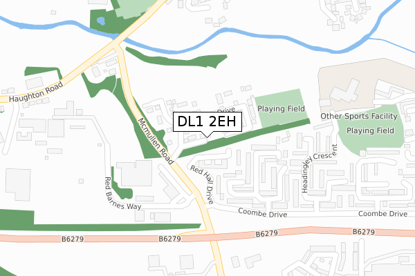 DL1 2EH map - large scale - OS Open Zoomstack (Ordnance Survey)