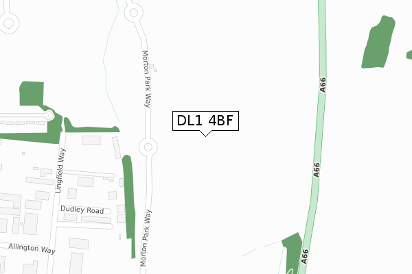 DL1 4BF map - large scale - OS Open Zoomstack (Ordnance Survey)