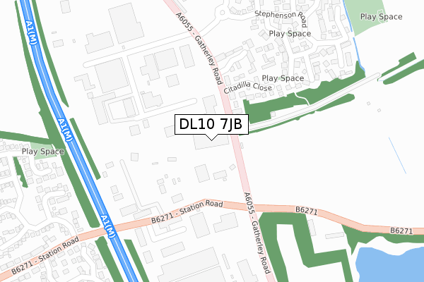 DL10 7JB map - large scale - OS Open Zoomstack (Ordnance Survey)