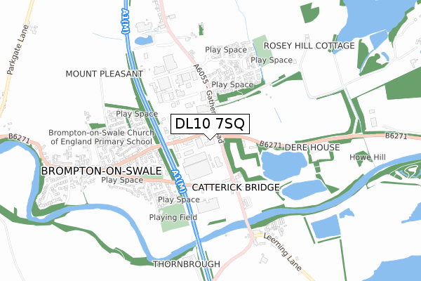 DL10 7SQ map - small scale - OS Open Zoomstack (Ordnance Survey)