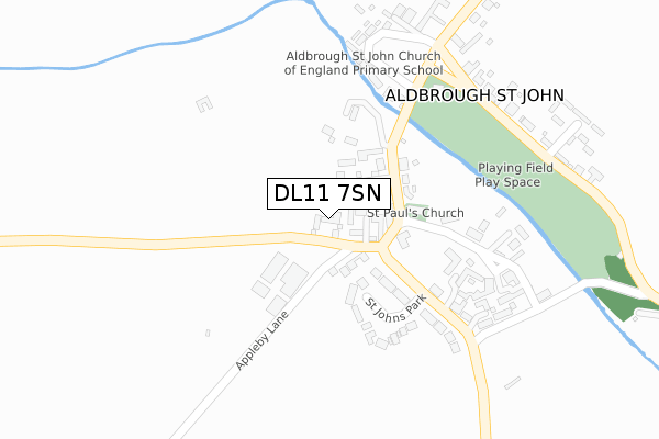 DL11 7SN map - large scale - OS Open Zoomstack (Ordnance Survey)