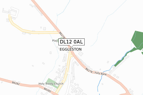 DL12 0AL map - large scale - OS Open Zoomstack (Ordnance Survey)