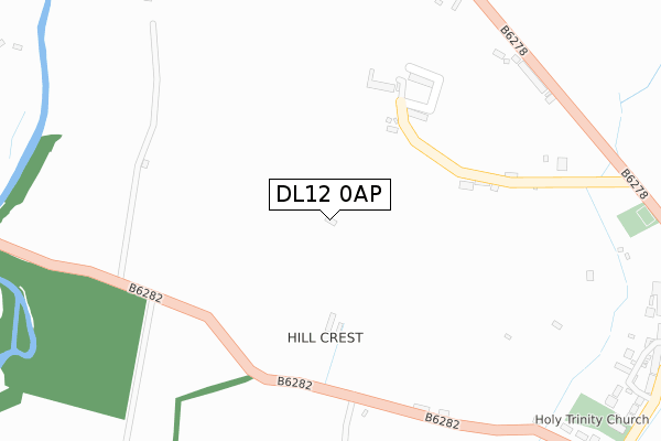 DL12 0AP map - large scale - OS Open Zoomstack (Ordnance Survey)