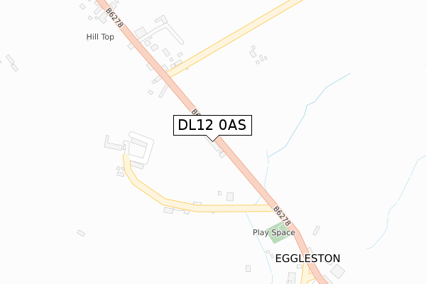 DL12 0AS map - large scale - OS Open Zoomstack (Ordnance Survey)